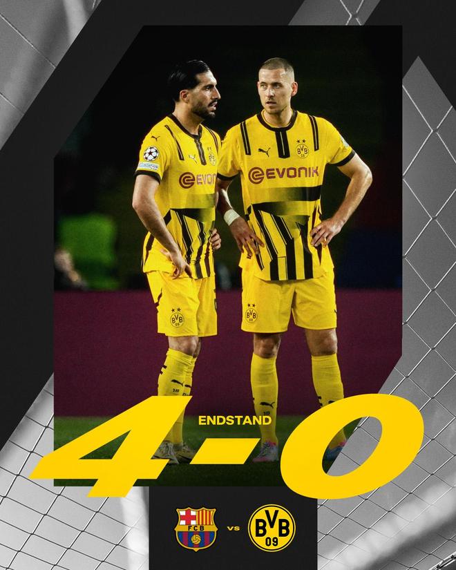 多特遭遇惨败，欧冠出线希望岌岌可危的简单介绍