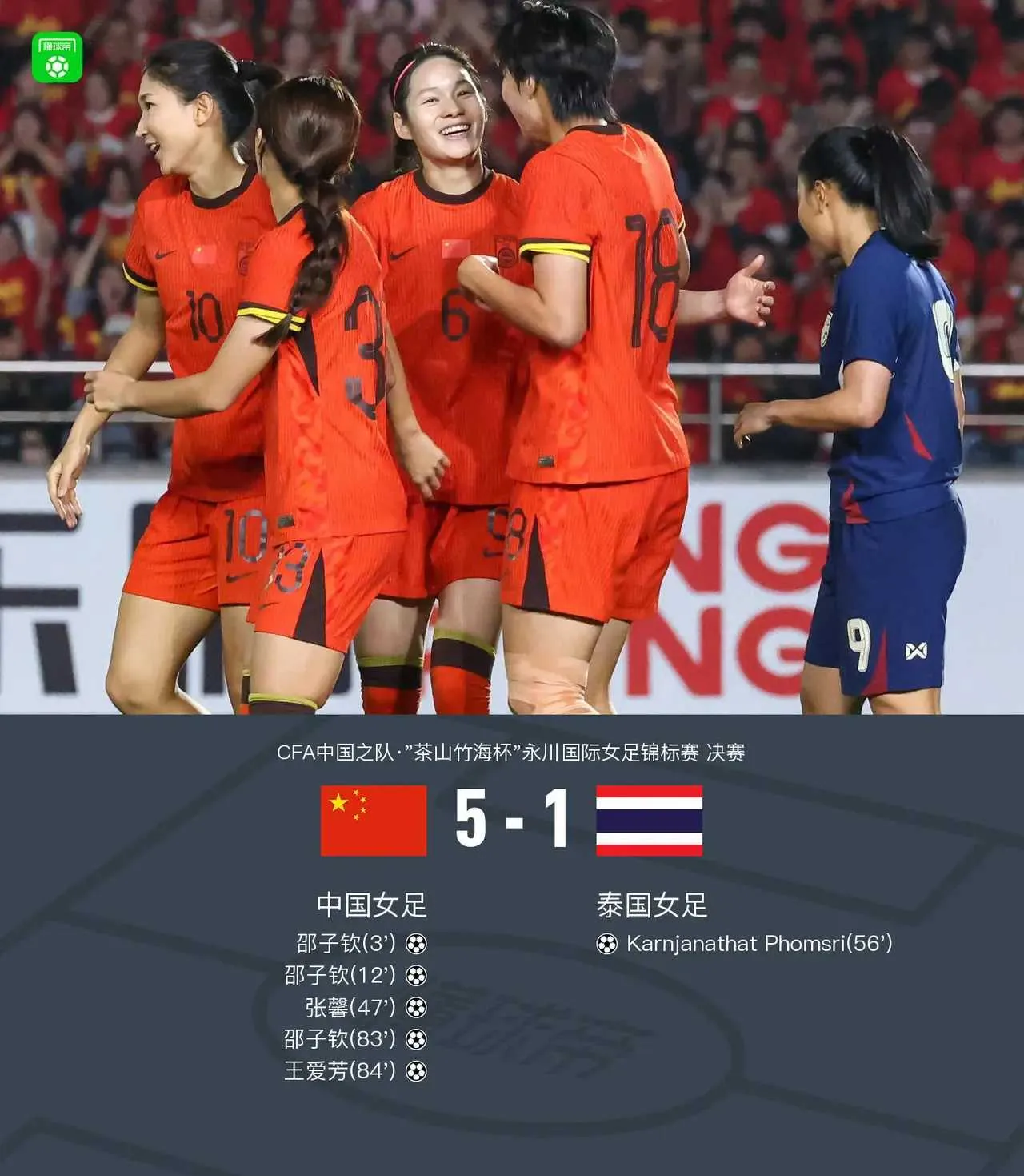 包含中国女足中场隆娜连续场场助攻，表现出色的词条